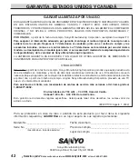 Preview for 42 page of Sanyo DP23625 Owner'S Manual