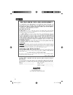 Предварительный просмотр 2 страницы Sanyo DP26671 Owner'S Manual