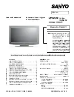 Preview for 6 page of Sanyo DP32640 - 31.5" Diagonal LCD HDTV 720p Service Manual