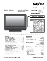 Sanyo DP32648 - 31.5" LCD TV Service Manual preview