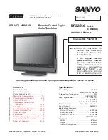 Sanyo DP32746 Service Manual preview