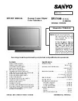 Предварительный просмотр 1 страницы Sanyo DP37649 Service Manual