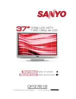 Предварительный просмотр 1 страницы Sanyo DP37819 - 37" Diagonal FULL 1080p LCD HDTV Owner'S Manual