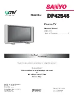 Preview for 1 page of Sanyo DP42545 Owner'S Manual