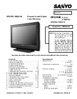 Preview for 1 page of Sanyo DP42848 Service Manual