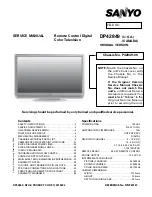 Preview for 1 page of Sanyo DP42849 - 42" LCD TV Service Manual