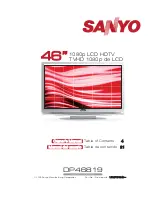 Sanyo DP46819 - 46" Diagonal 1080p LCD HDTV Owner'S Manual preview