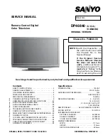 Sanyo DP46840 - 46" Diagonal LCD FULL HDTV 1080p Service Manual preview