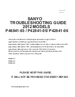 Preview for 1 page of Sanyo DP46841 Service Manual