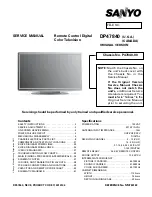 Preview for 1 page of Sanyo DP47840 Service Manual