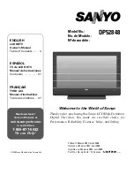 Sanyo DP52848 - 52" LCD TV Owner'S Manual preview