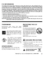 Preview for 3 page of Sanyo DP52848 - 52" LCD TV Owner'S Manual