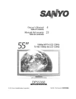 Sanyo DP55360 - 55"Class LED LCD HDTV Owner'S Manual preview