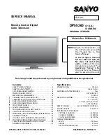 Preview for 1 page of Sanyo DP55360 - 55"Class LED LCD HDTV Service Manual