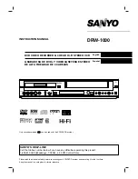 Sanyo DRW-1000 Instruction Manual preview