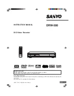 Preview for 1 page of Sanyo DRW500 - Slim DVD Recorder/Player Instruction Manual