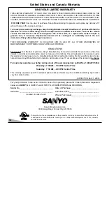 Предварительный просмотр 14 страницы Sanyo DS13390, DS19390, DS25390 Owner'S Manual