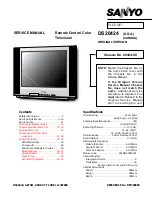 Preview for 1 page of Sanyo DS20424 Service Manual