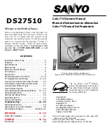 Sanyo DS27510 Owner'S Manual preview