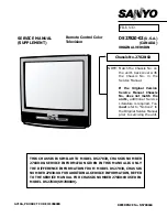 Sanyo DS27820-02 Service Supplement preview