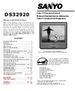 Preview for 1 page of Sanyo DS32920 Owner'S Manual