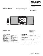 Preview for 1 page of Sanyo DTA-100PA Service Manual