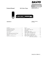 Sanyo DVD-SL25 Service Manual preview