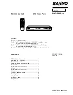 Preview for 1 page of Sanyo DVD-SL40 Service Manual