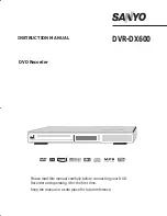 Preview for 1 page of Sanyo DVR-DX600 Instruction Manual