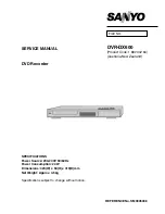 Sanyo DVR-DX600 Service Manual preview