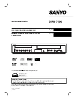 Preview for 1 page of Sanyo DVW-7100 Instruction Manual