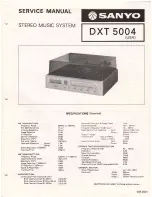 Preview for 1 page of Sanyo DXT 5004 Service Manual