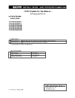 Предварительный просмотр 1 страницы Sanyo ECO-i SPW-UMR124EXH56 Installation And Operation Manual