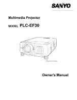 Preview for 1 page of Sanyo EF30NL - SXGA LCD Projector Owner'S Manual