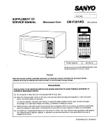 Предварительный просмотр 1 страницы Sanyo EM-F301WS Supplement Of Service Manual