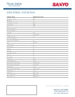 Предварительный просмотр 2 страницы Sanyo EM-G475AS Specification Sheet