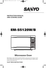 Sanyo EM-S5120B Instruction Manual And Cooking Manual предпросмотр