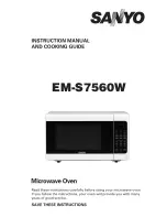 Предварительный просмотр 1 страницы Sanyo EM-S7560W Instruction Manual And Cooking Manual