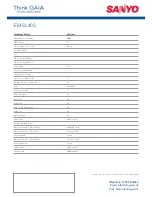 Предварительный просмотр 2 страницы Sanyo EM-SL40S Specification Sheet