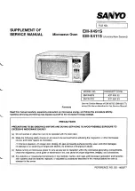 Sanyo EM-X411S Supplement Of Service Manual preview