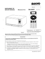 Sanyo EM-X600S Supplement Of Service Manual preview