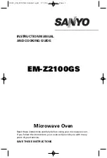 Sanyo EM-Z2100GS - 8 Cubic Foot Microwave Instruction Manual & Cooking Manual preview