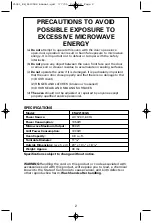 Предварительный просмотр 2 страницы Sanyo EM-Z2100GS - 8 Cubic Foot Microwave Instruction Manual & Cooking Manual