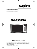 Предварительный просмотр 1 страницы Sanyo EMS9515W - 1.4 Cubic Foot Capacity Countertop Microwave Oven Instruction Manual & Cooking Manual