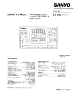 Sanyo EX-W22 Service Manual предпросмотр