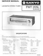 Preview for 1 page of Sanyo FMT 205L Service Manual