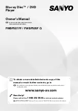 Sanyo FWBP505F Q Owner'S Manual preview