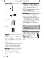 Preview for 4 page of Sanyo FWZV475F Owner'S Manual