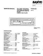 Sanyo FXCD-550 - Radio / CD Service Manual предпросмотр