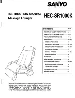 Sanyo HECSR1000K - Stiffness Sensor - Multi Roller Massage Chair Instruction Manual preview